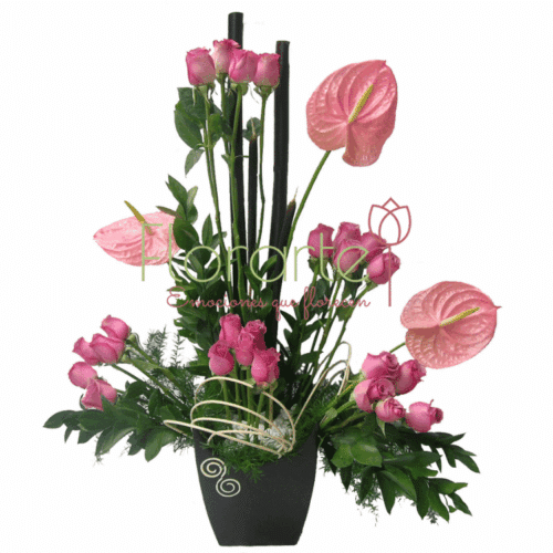 Arreglo Vida en rosa