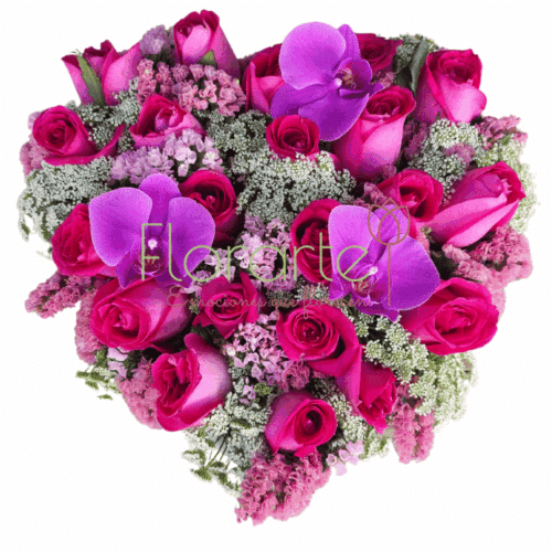 Arreglo Floral: Corazón Tiernas Orquídeas
