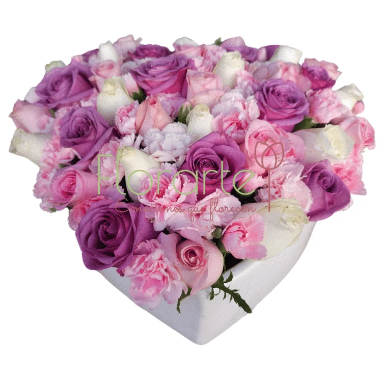 Arreglo Floral: Corazón Tierno Violeta - Imagen 2