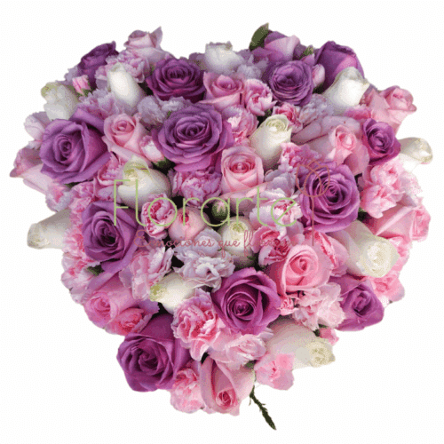 Arreglo Floral: Corazón Tierno Violeta
