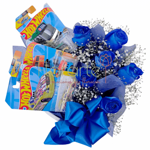 Corazón Floral: Rosas y Hot Wheels