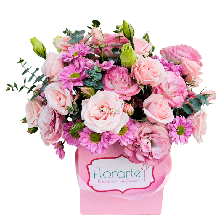 Caja Floral Rosa PastelLOG