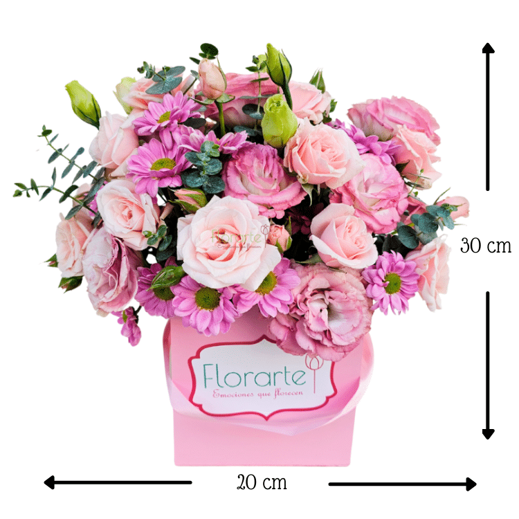 Caja Floral Rosa PastelMED